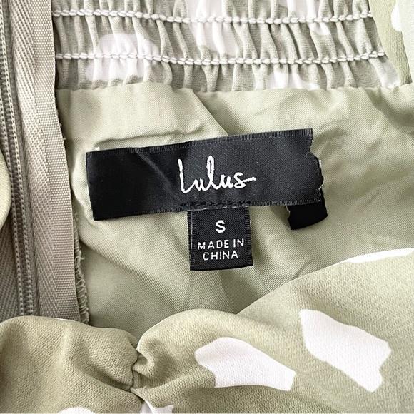 NWOT Lulus Party in Paris Sage Green Print Tie-Strap Midi Dress Small - Picture 7 of 14